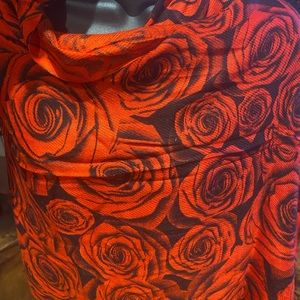 Vintage Valentine red rose pashmina shawl scarf